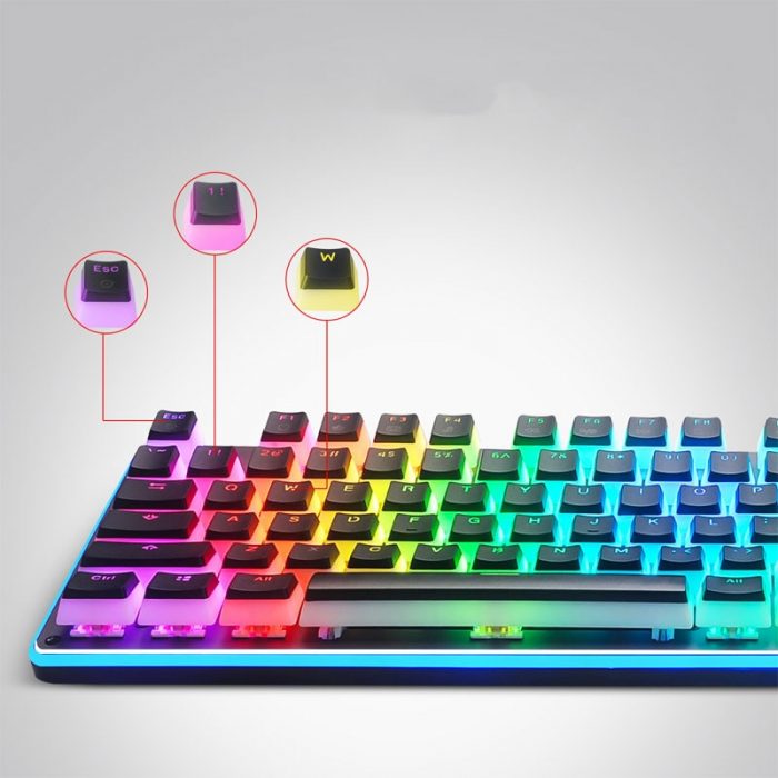 Game Translucent Keycap for Mechanical Keyboards Diy Keycap Pink Double Shot PBT Black Full 104 108 3 - Pudding Keycap