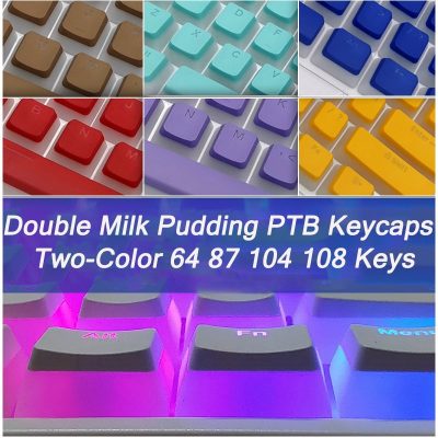 Pudding PBT Keycaps Mechanical Keyboard Double Shot Skin Milk 104 108 Keys Set RGB Backlight OEM 1 - Pudding Keycap