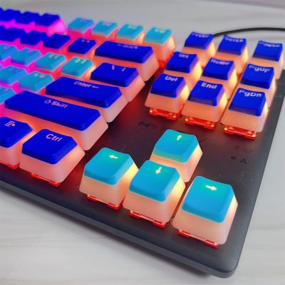 Pudding keycap deep blue mechanical keyboard cap DIY two color key cap of translucent keycaps gh60 2 - Pudding Keycap