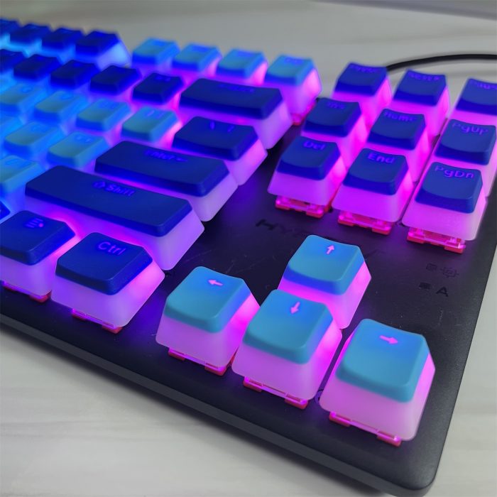 Pudding keycap deep blue mechanical keyboard cap DIY two color key cap of translucent keycaps gh60 3 - Pudding Keycap