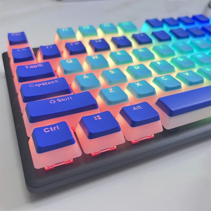 Pudding keycap deep blue mechanical keyboard cap DIY two color key cap of translucent keycaps gh60 - Pudding Keycap
