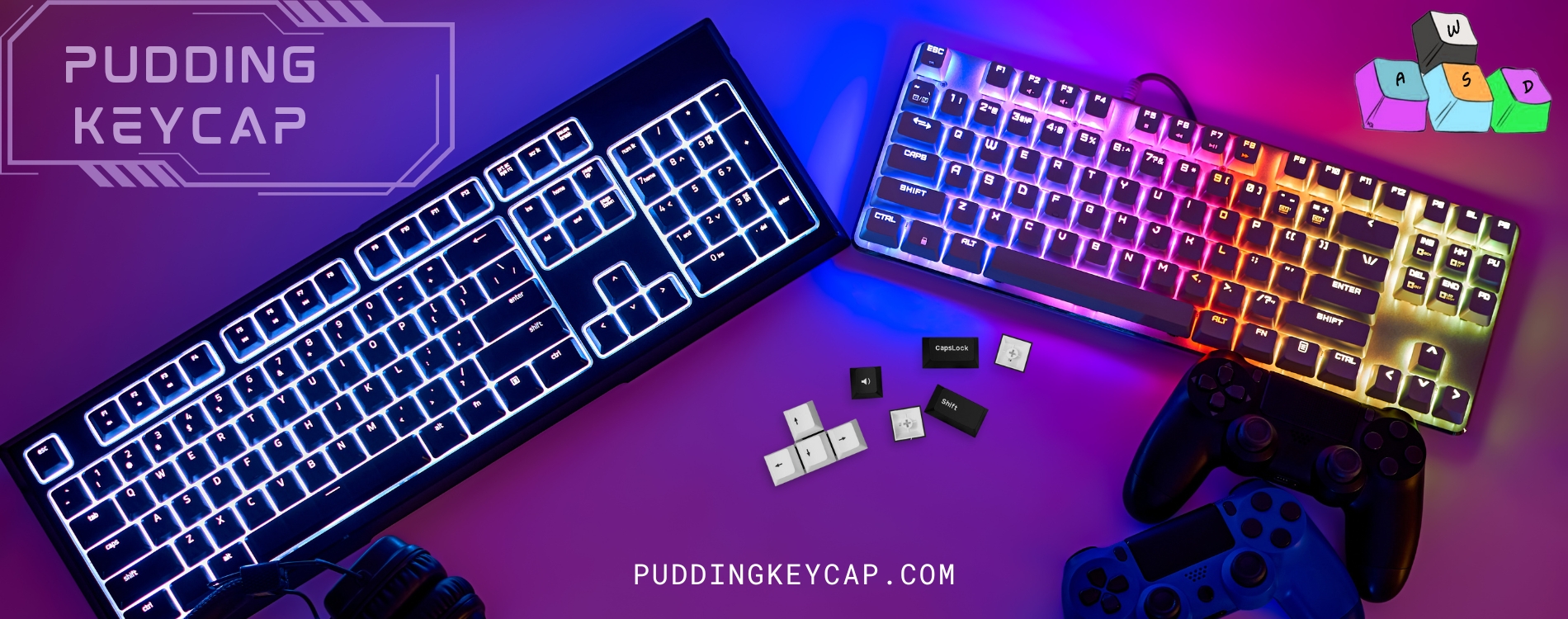 165 Key Pudding PBT Keycaps Full Set Purple OEM Profile Double Shot  Japaness Keycap for 100% Anne Pro 2 Mechanical Keyboard
