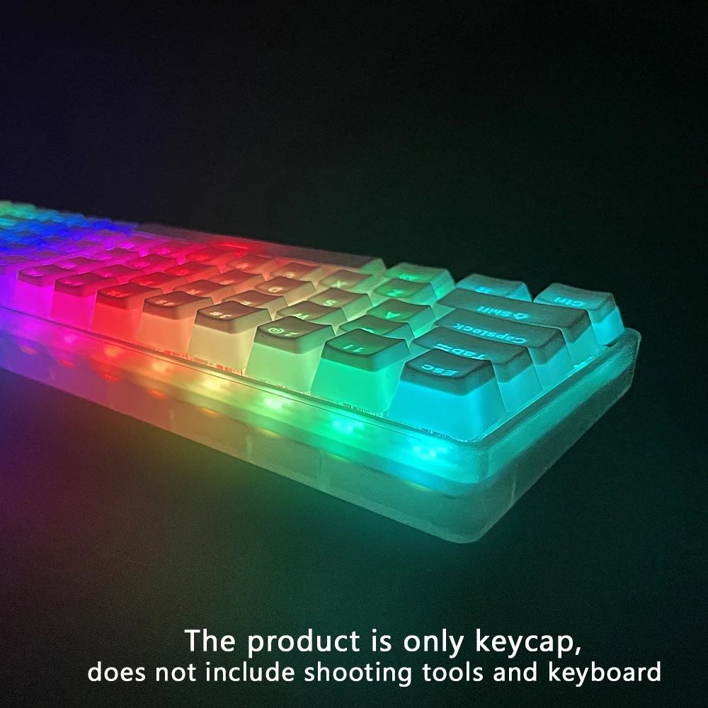 129 Keys PBT Keycap Double Layer Pudding Keycaps English Personalized Glow Keycaps for Cherry MX Switch 1 - Pudding Keycap