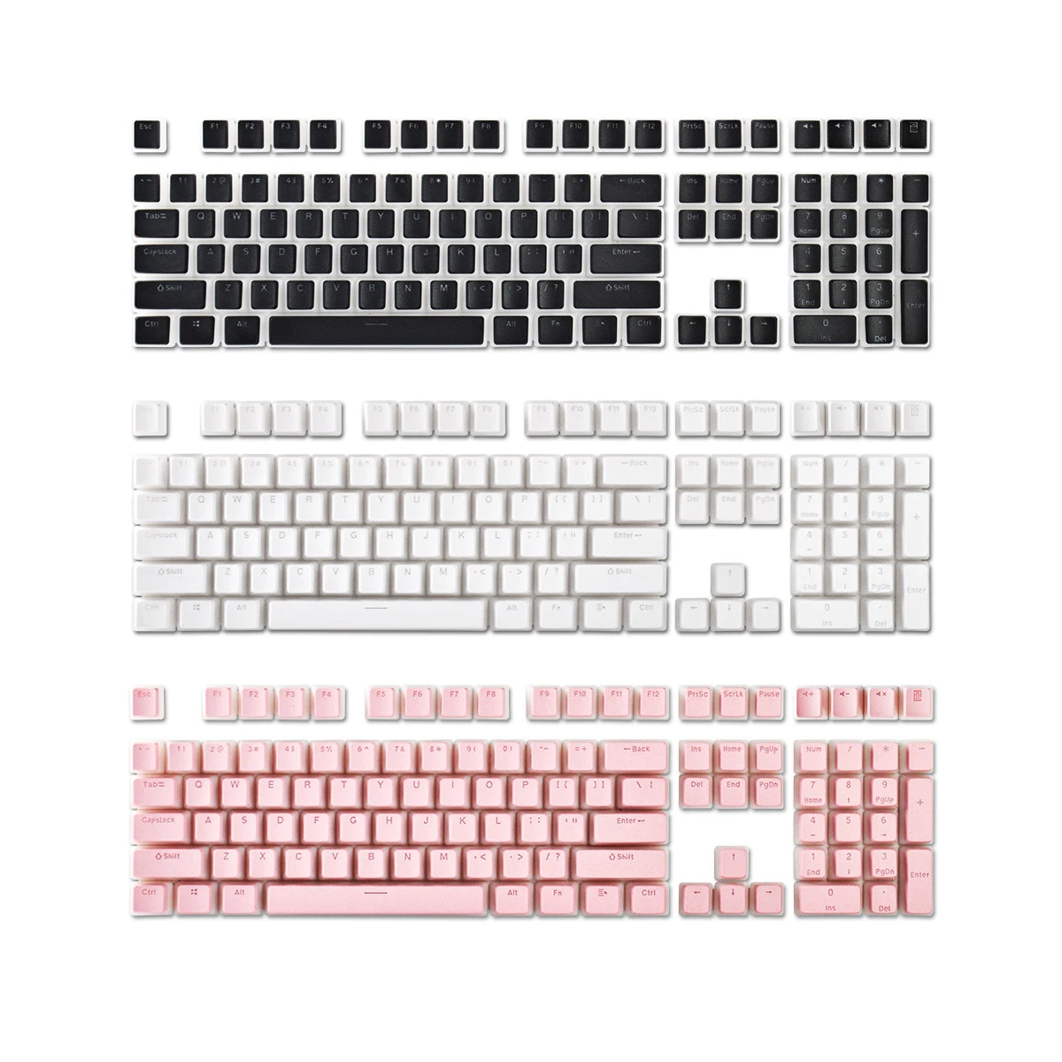 129 Keys PBT Keycap Double Layer Pudding Keycaps English Personalized Glow Keycaps for Cherry MX Switch 4 - Pudding Keycap
