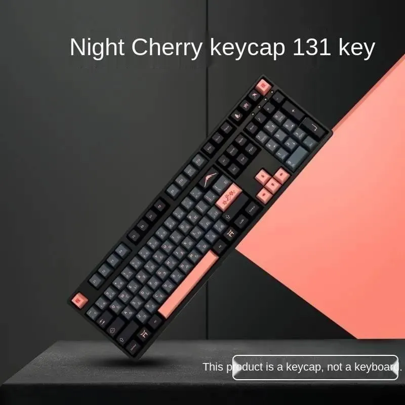 139 Keys JTK Night Sakura Cherry Profile PBT Sublimation Keycaps for 61 64 68 87 98 2 - Pudding Keycap