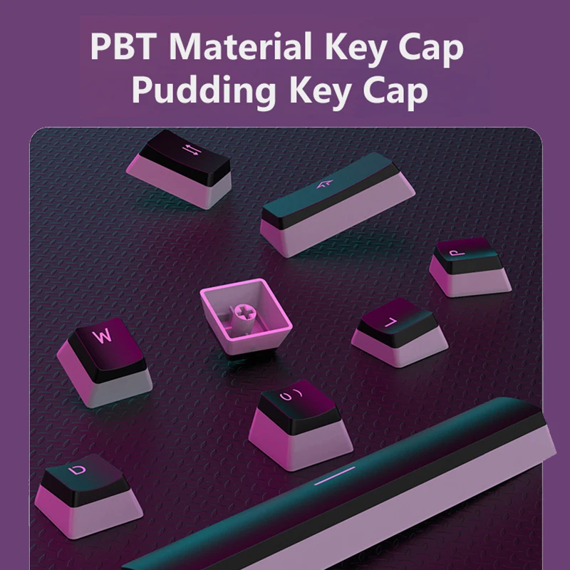 AJAZZ 108 Keys Mechanical Keyboard PBT Pudding Keycaps RGB Backlight Push Button Cover Sublimation Key Cap 2 - Pudding Keycap