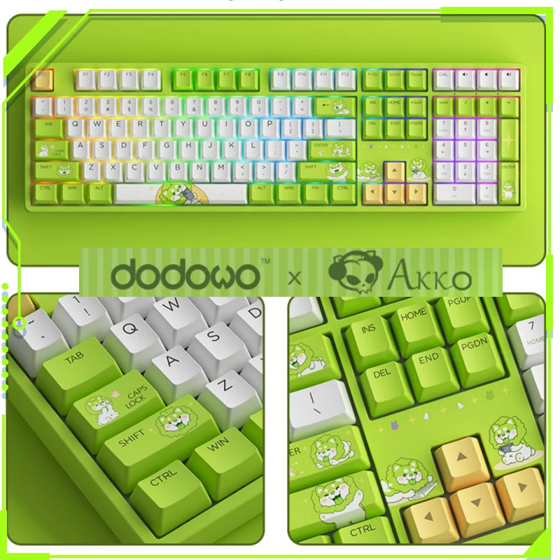 AKKO Dodowo 5108b Wirless Keyboard Hot swap Gamer Mechanical Keyboard Set RGB Backlit V3 Pro PBT - Pudding Keycap