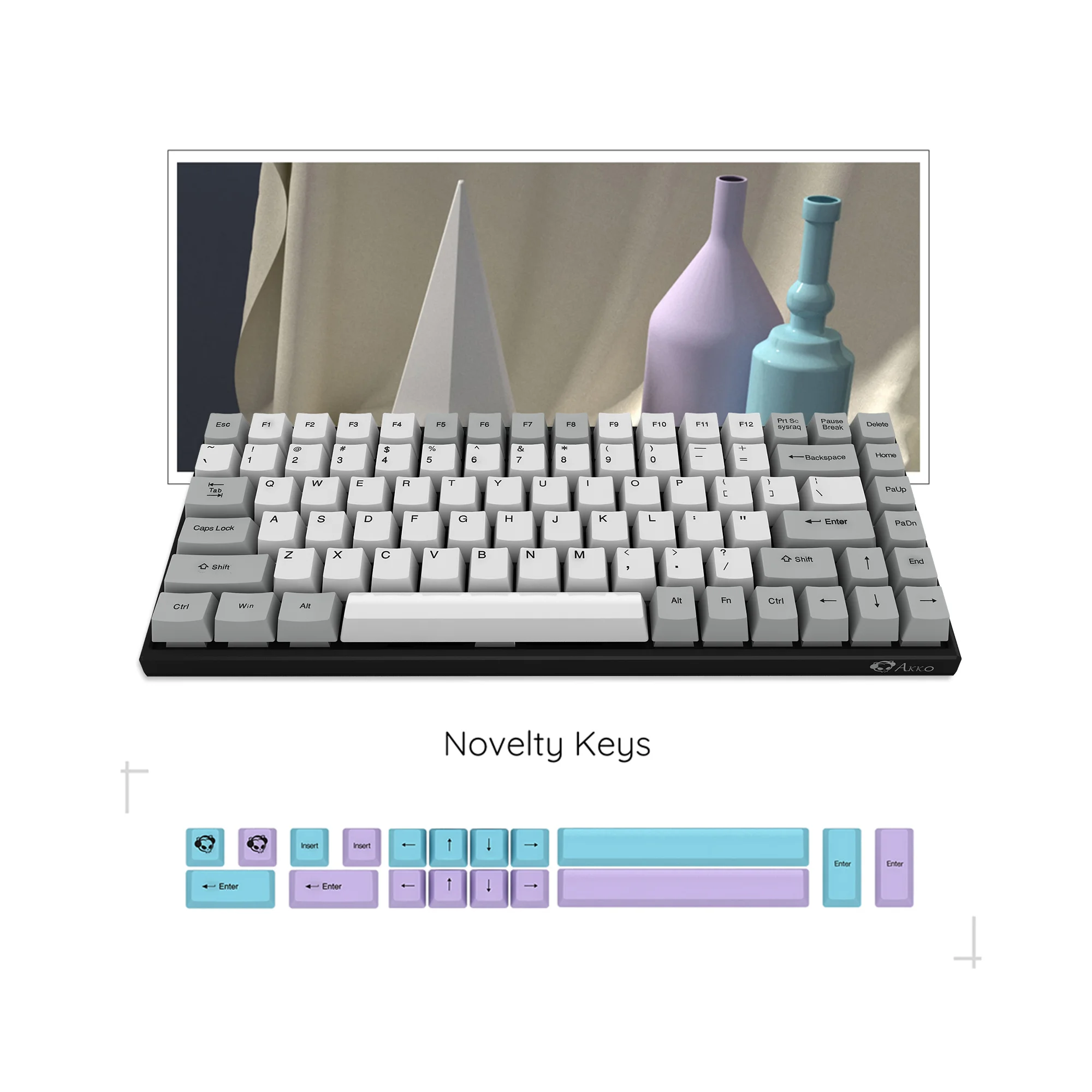 Akko 3084 Silent Wireless Mechanical Gaming Keyboard 84 Key Dual Modes BT 3 0 Type C 3 - Pudding Keycap