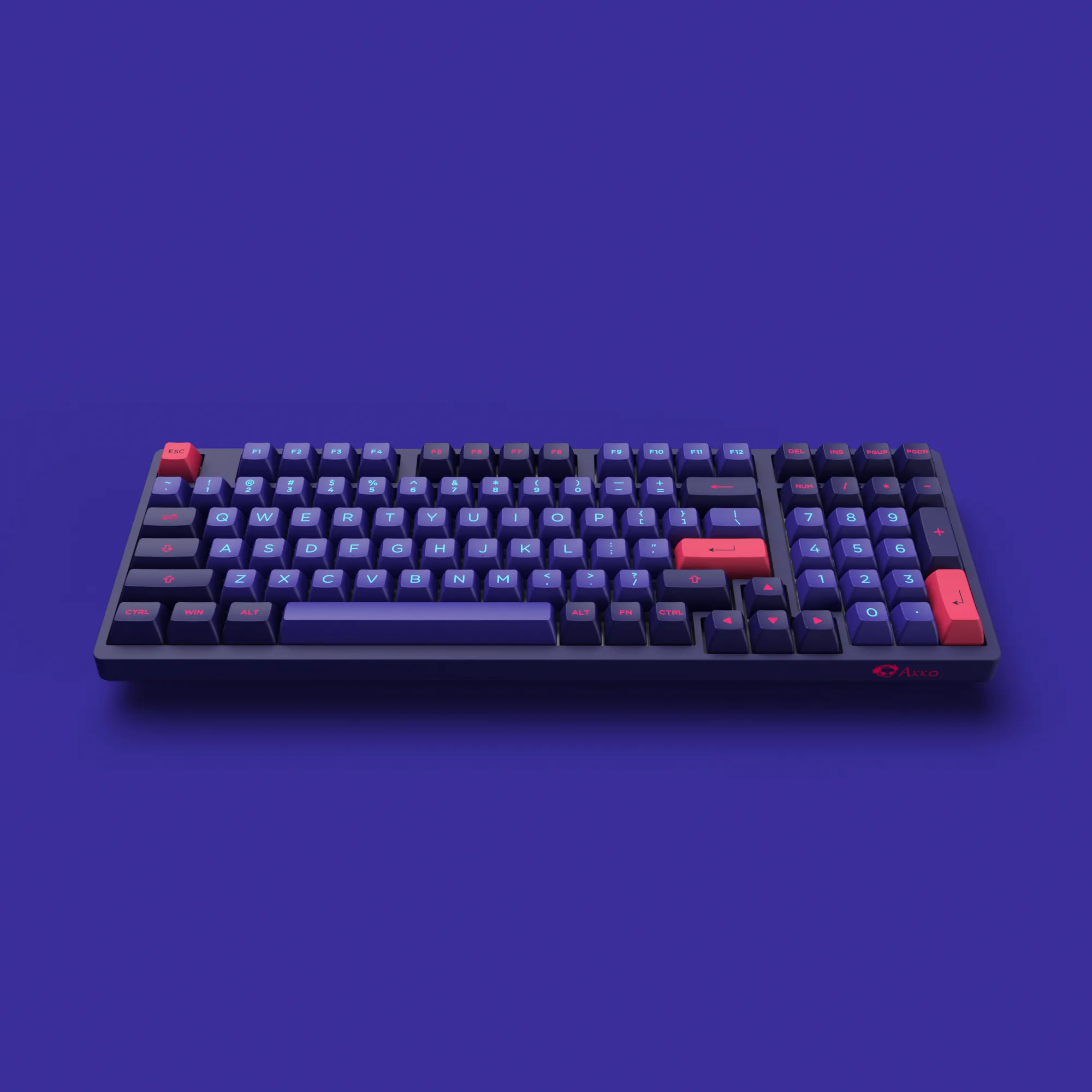 Akko 3098 Neon Full Size Wired Mechanical Gaming Keyboard PBT Double shot Keycaps for Mac Wins 1 - Pudding Keycap