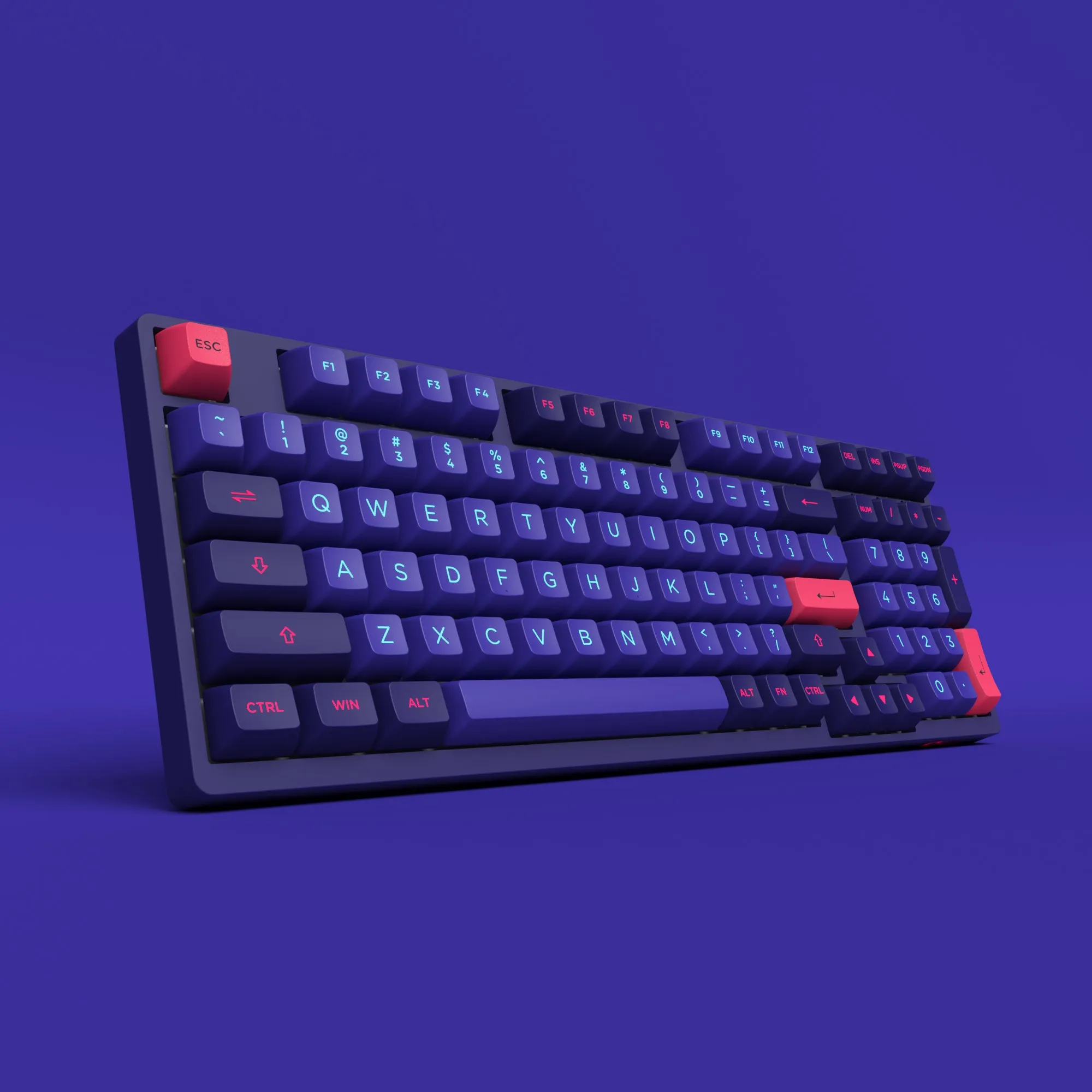 Akko 3098 Neon Full Size Wired Mechanical Gaming Keyboard PBT Double shot Keycaps for Mac Wins 2 - Pudding Keycap