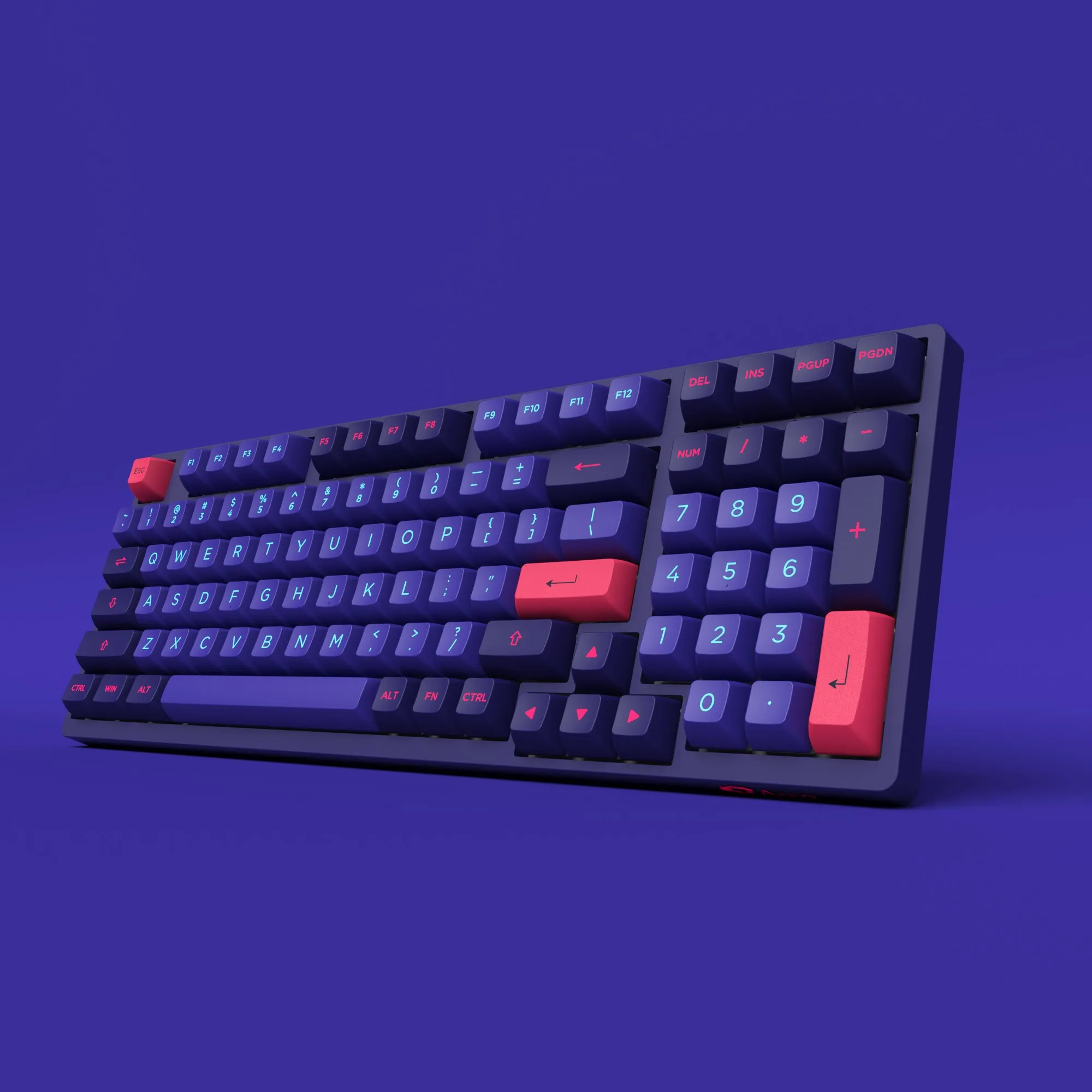 Akko 3098 Neon Full Size Wired Mechanical Gaming Keyboard PBT Double shot Keycaps for Mac Wins 3 - Pudding Keycap
