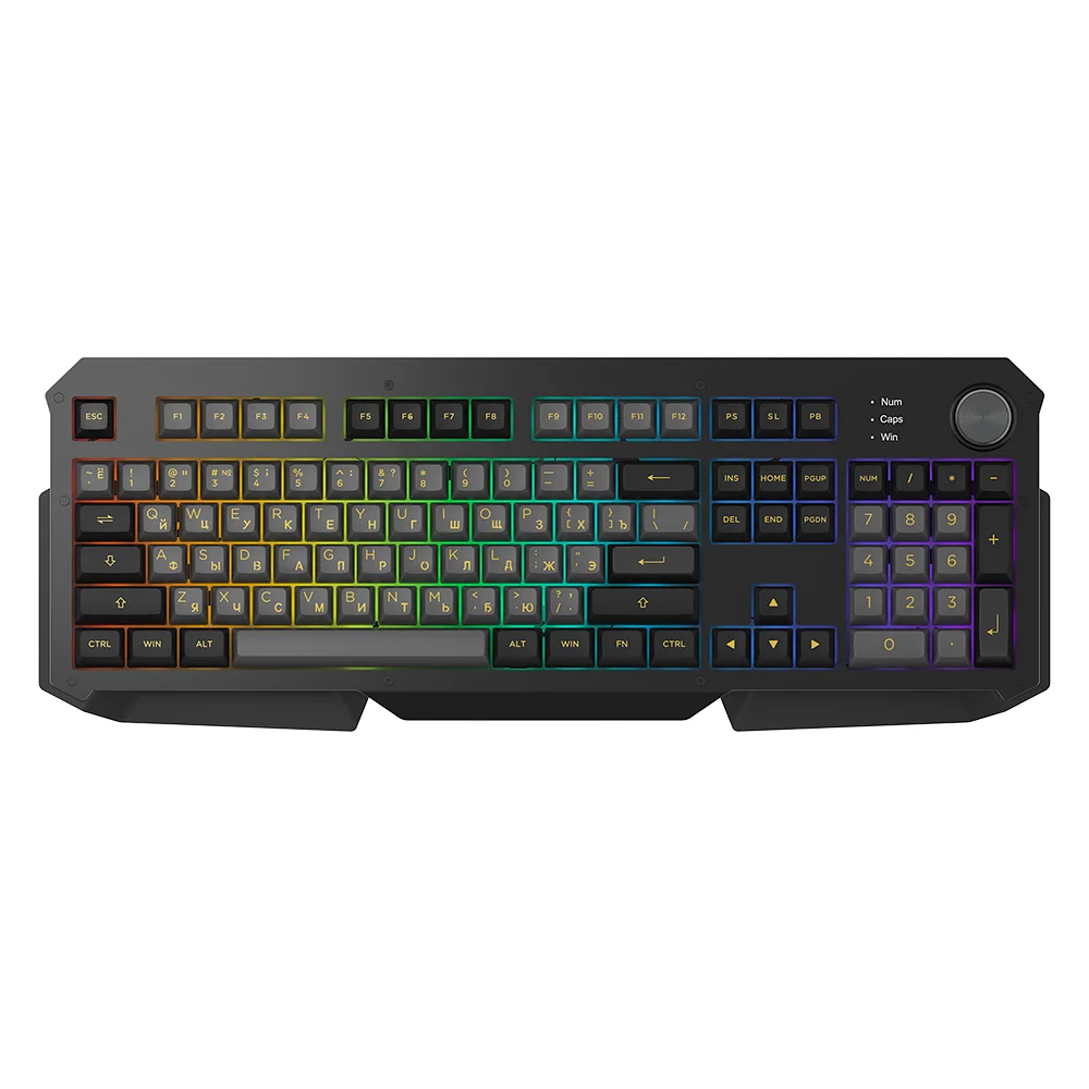 Akko 6104 Darth Vader Black Gold RGB Backlight Wired Mechanical Gaming Keyboard 104 Key with Cyrillic - Pudding Keycap