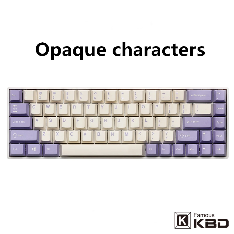 Enjoypbt key cap cherry height two color injection milk purple ABS material 153 keys suitable for 3 - Pudding Keycap