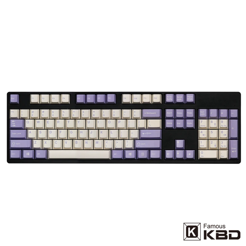 Enjoypbt key cap cherry height two color injection milk purple ABS material 153 keys suitable for 4 - Pudding Keycap