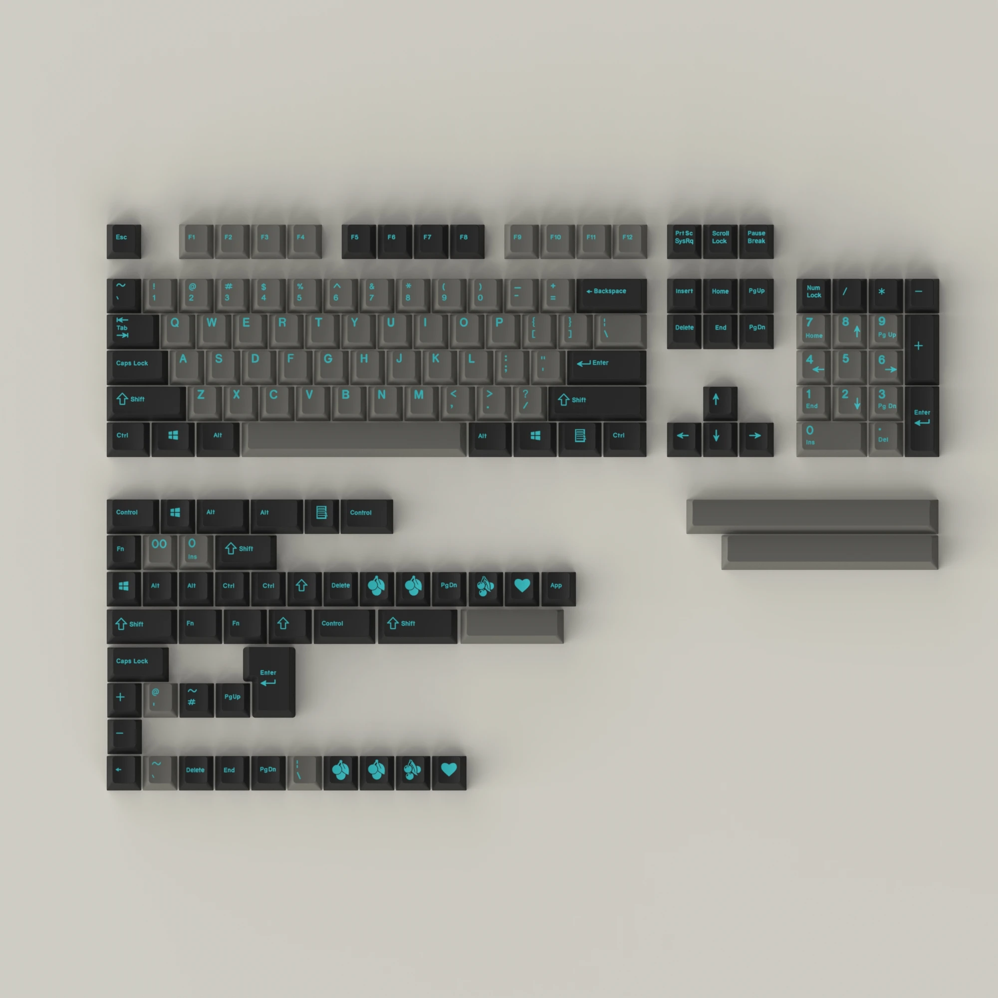 Enjoypbt key cap dolch Cyan 153 key ABS two color injection molding process is suitable for - Pudding Keycap