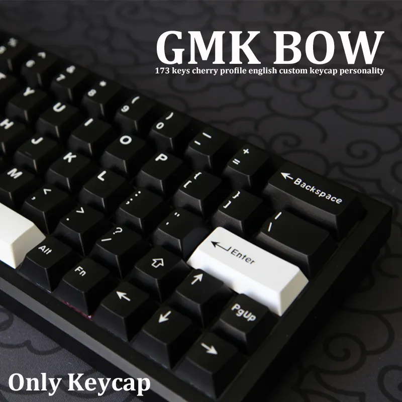 GMK Clone Bow Wob 121 Keys Cherry Profile Double Shot Keycap English Custom Personality Keycaps For - Pudding Keycap