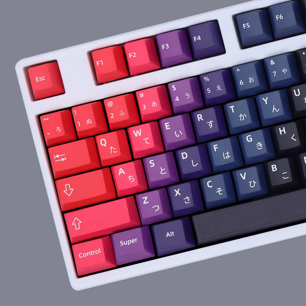 Infinikey Aether Gradient red black Keycap PBT Cherry Profile Dye Sublimation For GMK MX Switch Mechanical 2 - Pudding Keycap