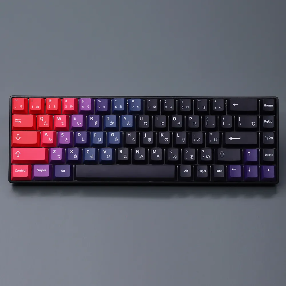 Infinikey Aether Gradient red black Keycap PBT Cherry Profile Dye Sublimation For GMK MX Switch Mechanical - Pudding Keycap