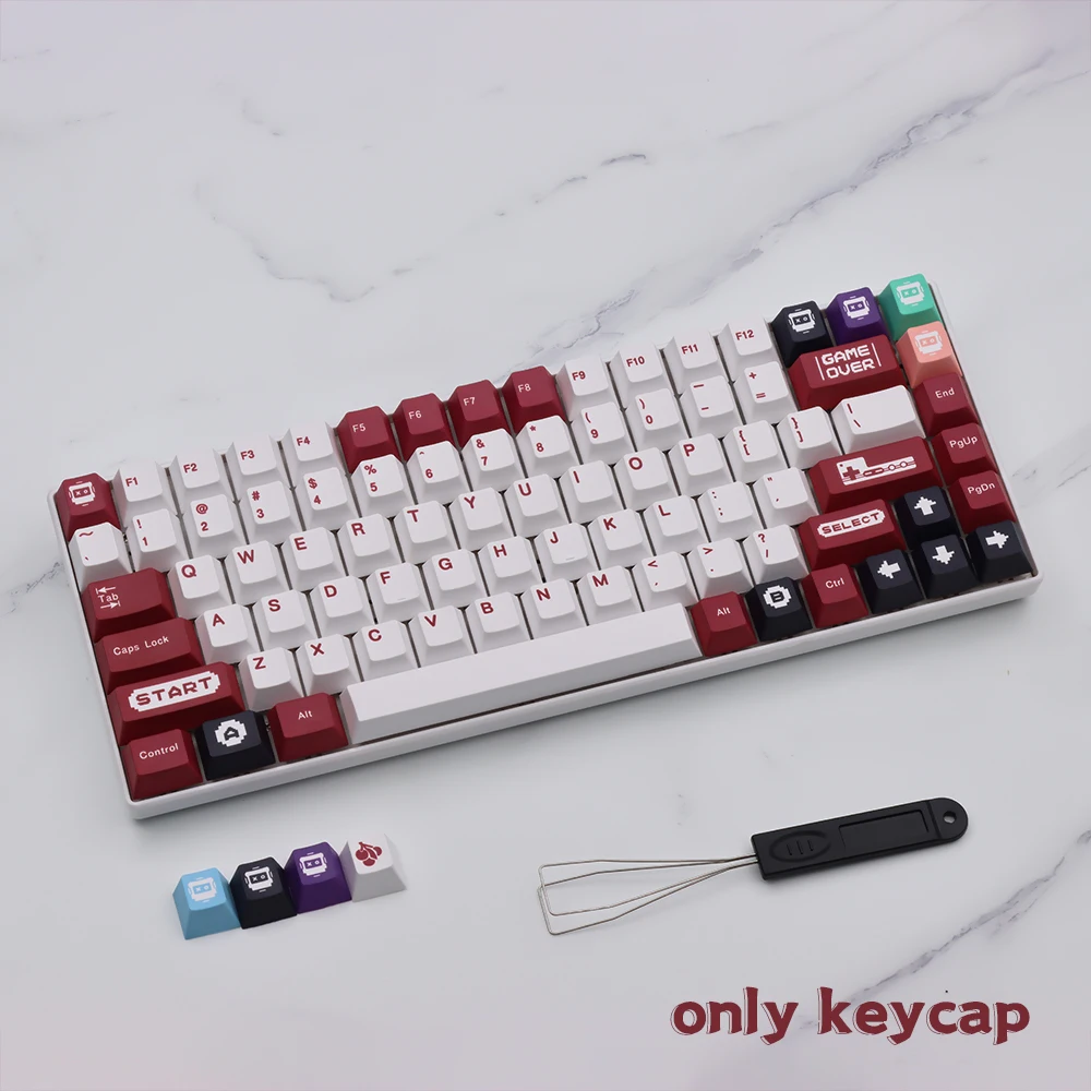 JTK Classic FC classic red and white machine keycap PBT cherry profile key cap set for 5 - Pudding Keycap