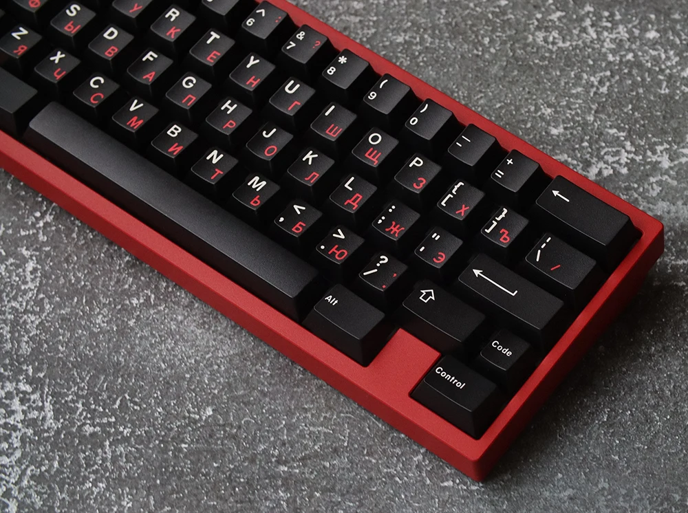 JTK WOB Russian English Character Keycaps For Cherry Mx Switch 60 87 96 104 Alice Mechanical 2 - Pudding Keycap