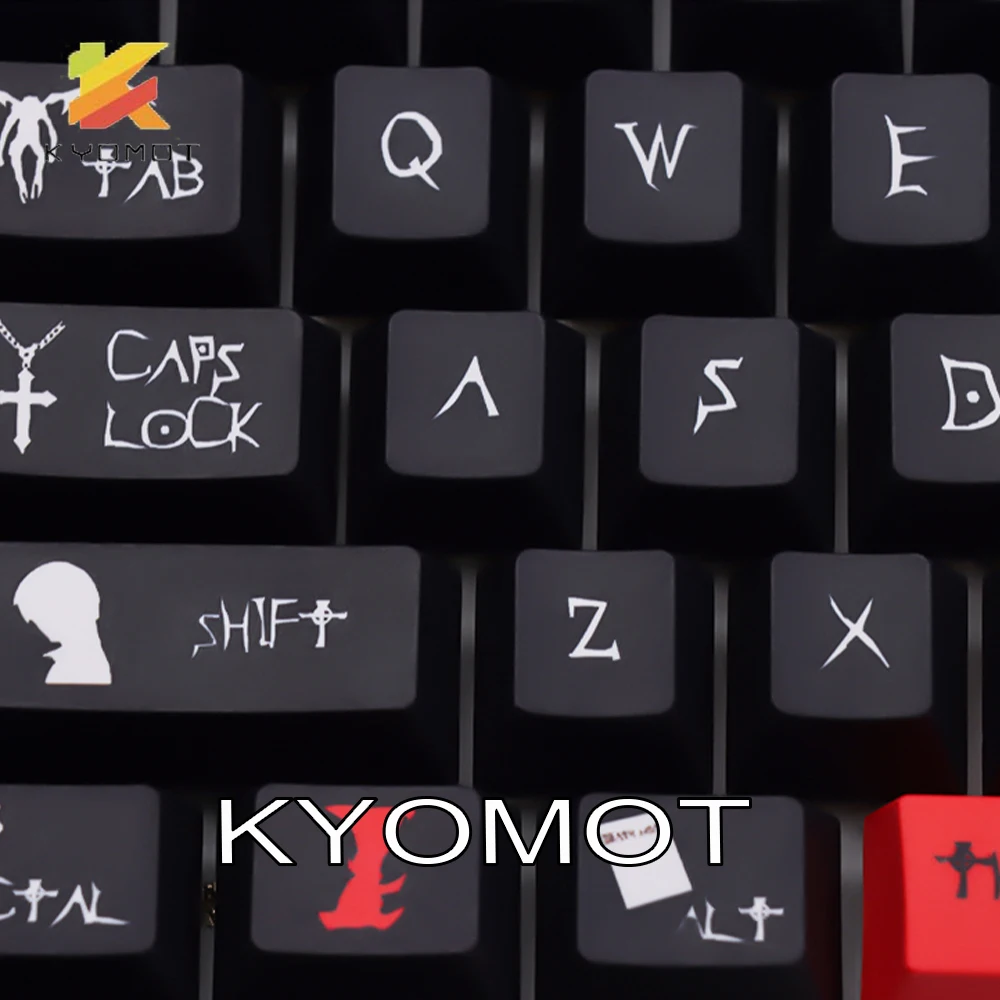 KOMOT GMK Death Note Keycaps Light Up the NEW World Cherry Profile DYE SUB for MX 4 - Pudding Keycap