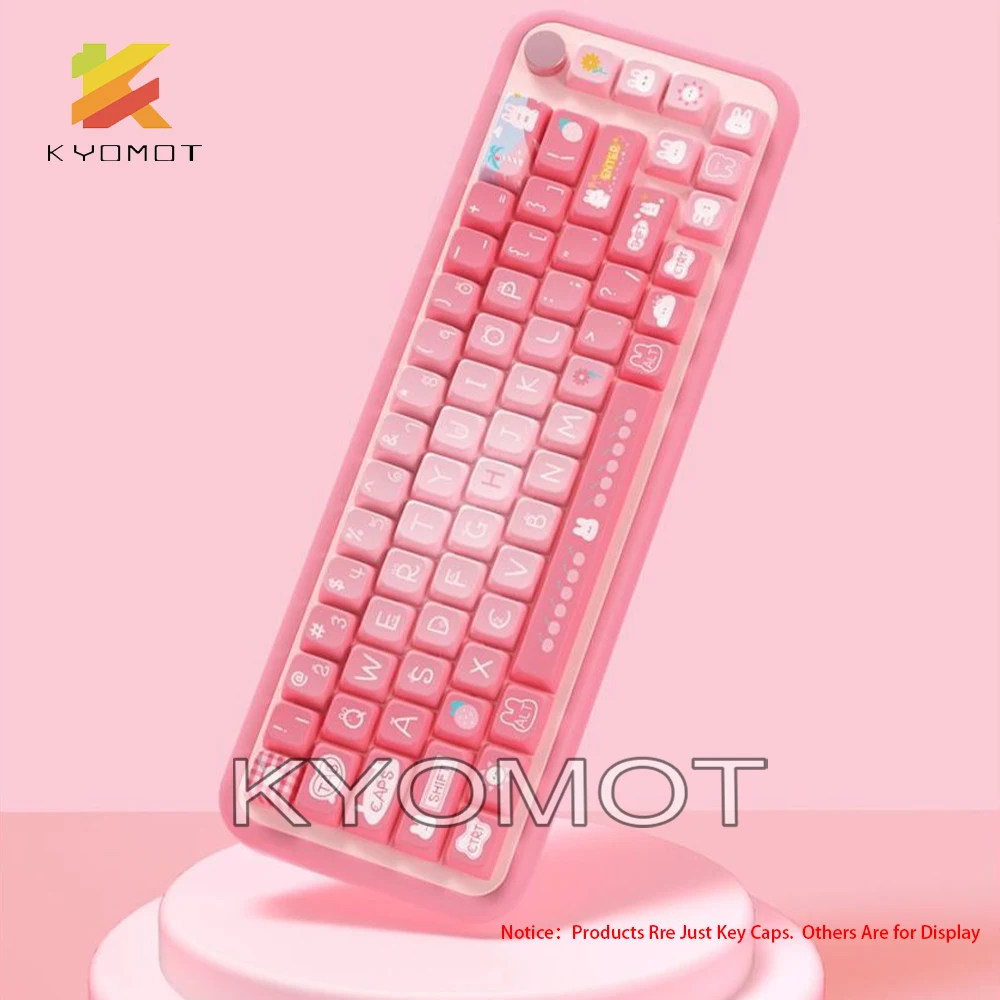 KTOMOT 158 Keys Summer Bunny Theme Keycaps MDA Profile ISO Layout PBT Dye Sub for MX 5 - Pudding Keycap