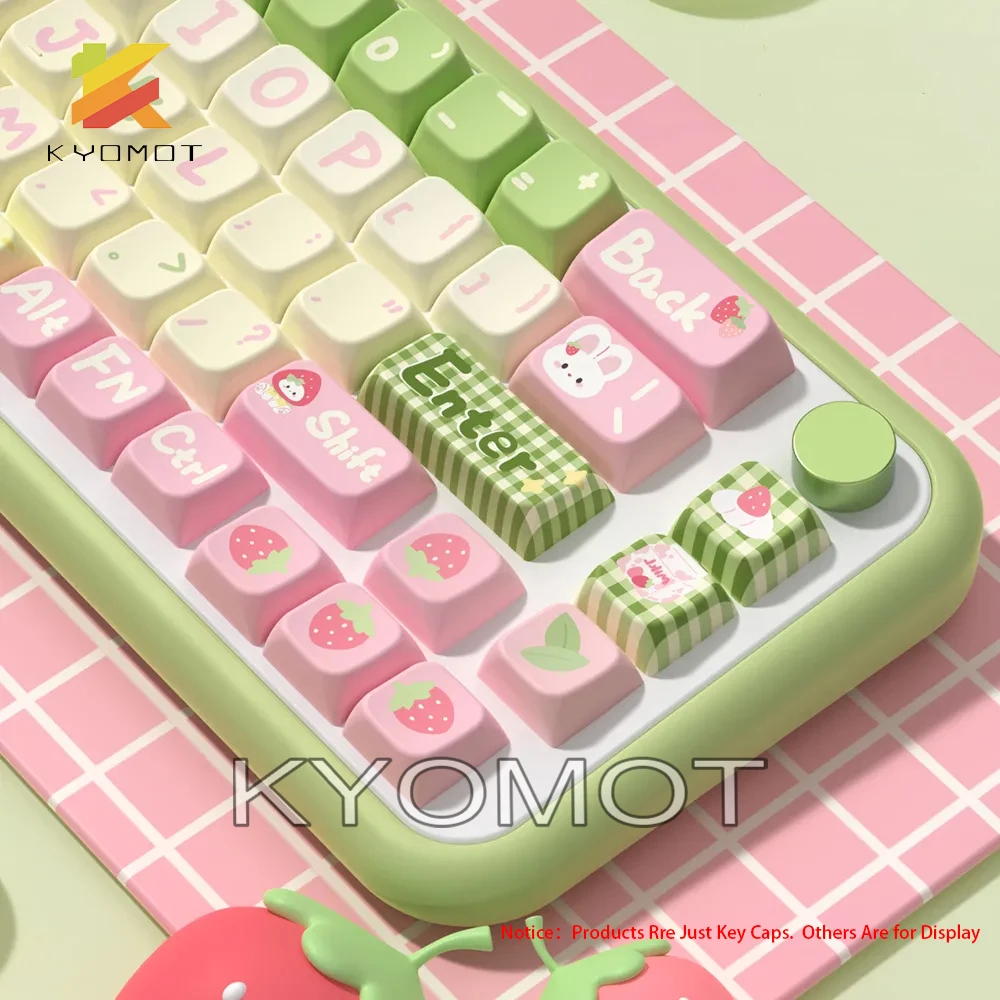 KYOMOT Anime 158 Keys Cute Rabbit Keycaps MDA Profile ISO Layout PBT Dye Sub for MX 2 - Pudding Keycap