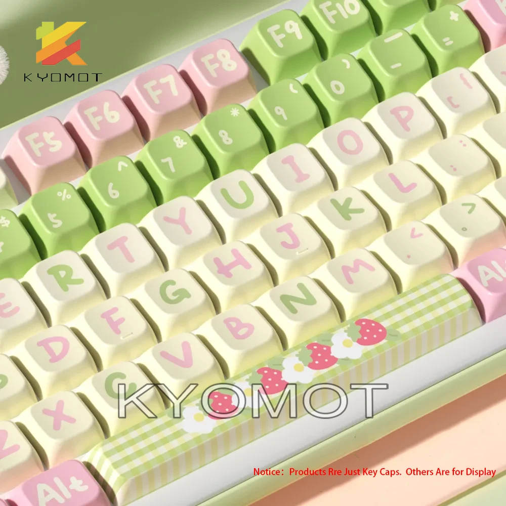 KYOMOT Anime 158 Keys Cute Rabbit Keycaps MDA Profile ISO Layout PBT Dye Sub for MX 4 - Pudding Keycap