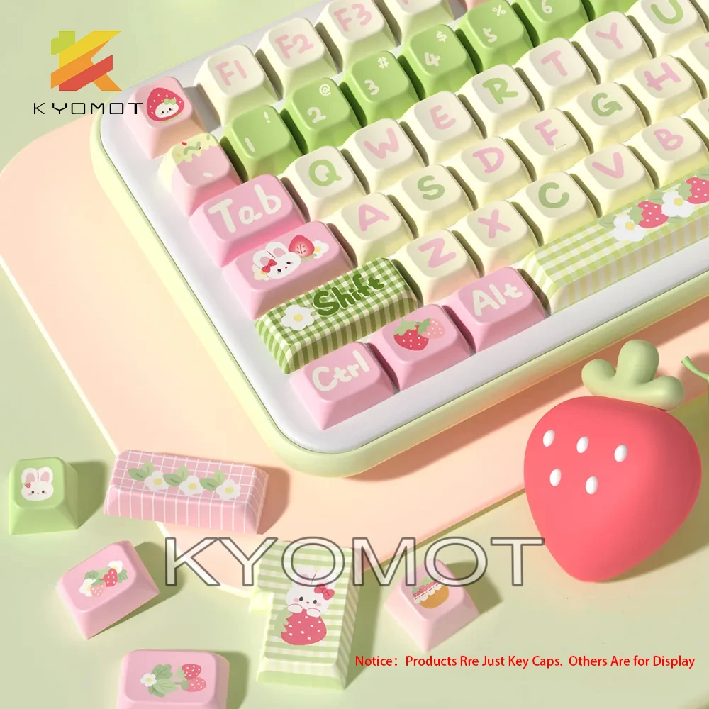 KYOMOT Anime 158 Keys Cute Rabbit Keycaps MDA Profile ISO Layout PBT Dye Sub for MX 5 - Pudding Keycap
