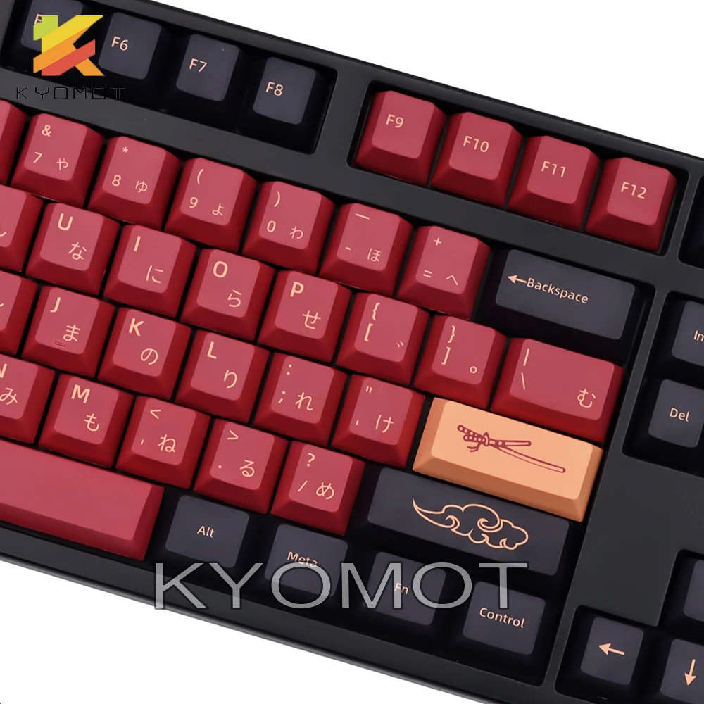 KYOMOT GMK Red Samurai Cherry Profile Keycaps PBT Sub Dye Korean Keycap for MX Switch DIY 1 - Pudding Keycap