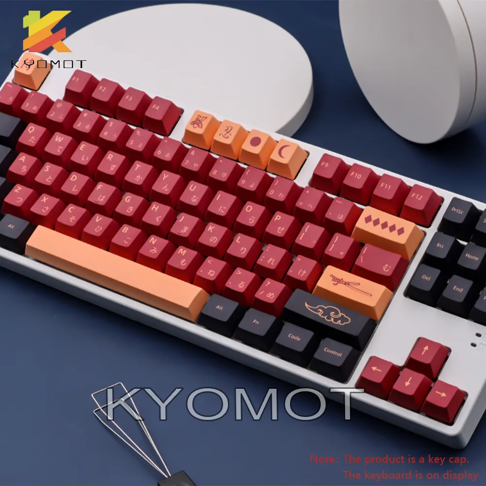 KYOMOT GMK Red Samurai Cherry Profile Keycaps PBT Sub Dye Korean Keycap for MX Switch DIY 5 - Pudding Keycap