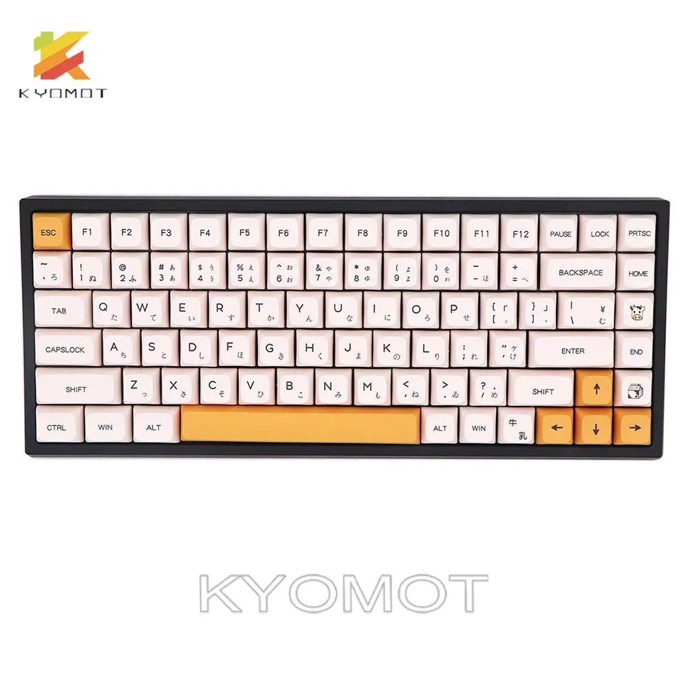 KYOMOT White Honey Milk 140 Key Caps Korean Russian PBT XDA Profile Keycaps for Cherry MX 4 - Pudding Keycap