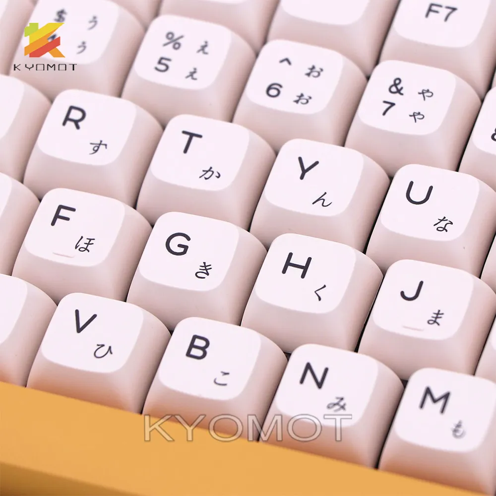 KYOMOT White Honey Milk 140 Key Caps Korean Russian PBT XDA Profile Keycaps for Cherry MX 5 - Pudding Keycap