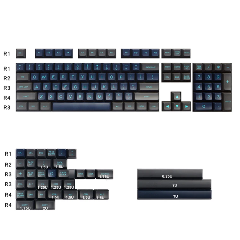 MAXKEY Deep Sea SA Profile Keycaps Doubleshot ABS Material for Mechanical Keyboard Kit - Pudding Keycap