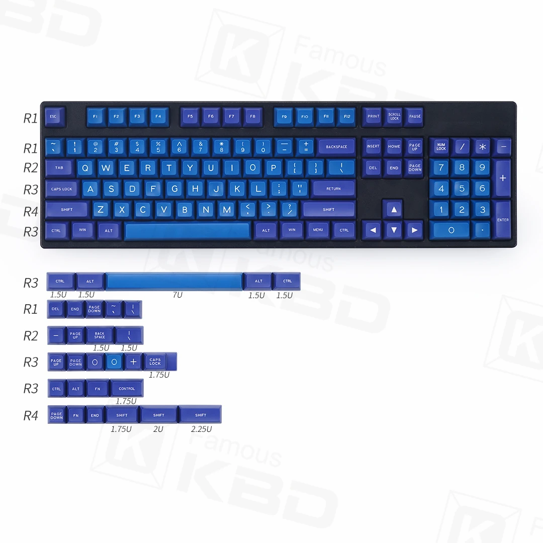 Maxkey SA Keycaps Ocean134 Key ABS Is Applicable To Most Keyboard Famoukbd - Pudding Keycap