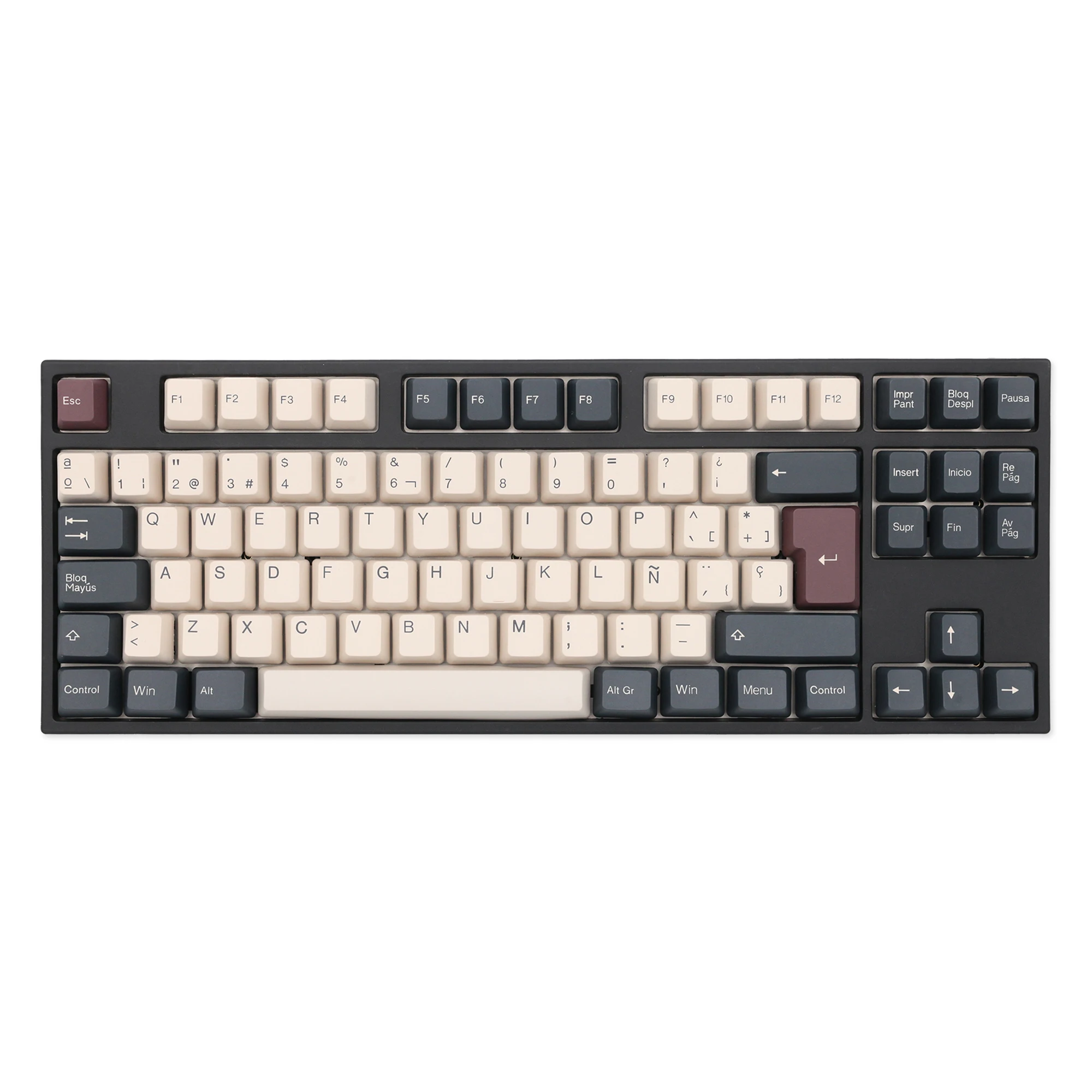 Taihao Cream Dim Grey Keycap ABS double shot keycaps ES Spanish for diy gaming mechanical keyboard - Pudding Keycap