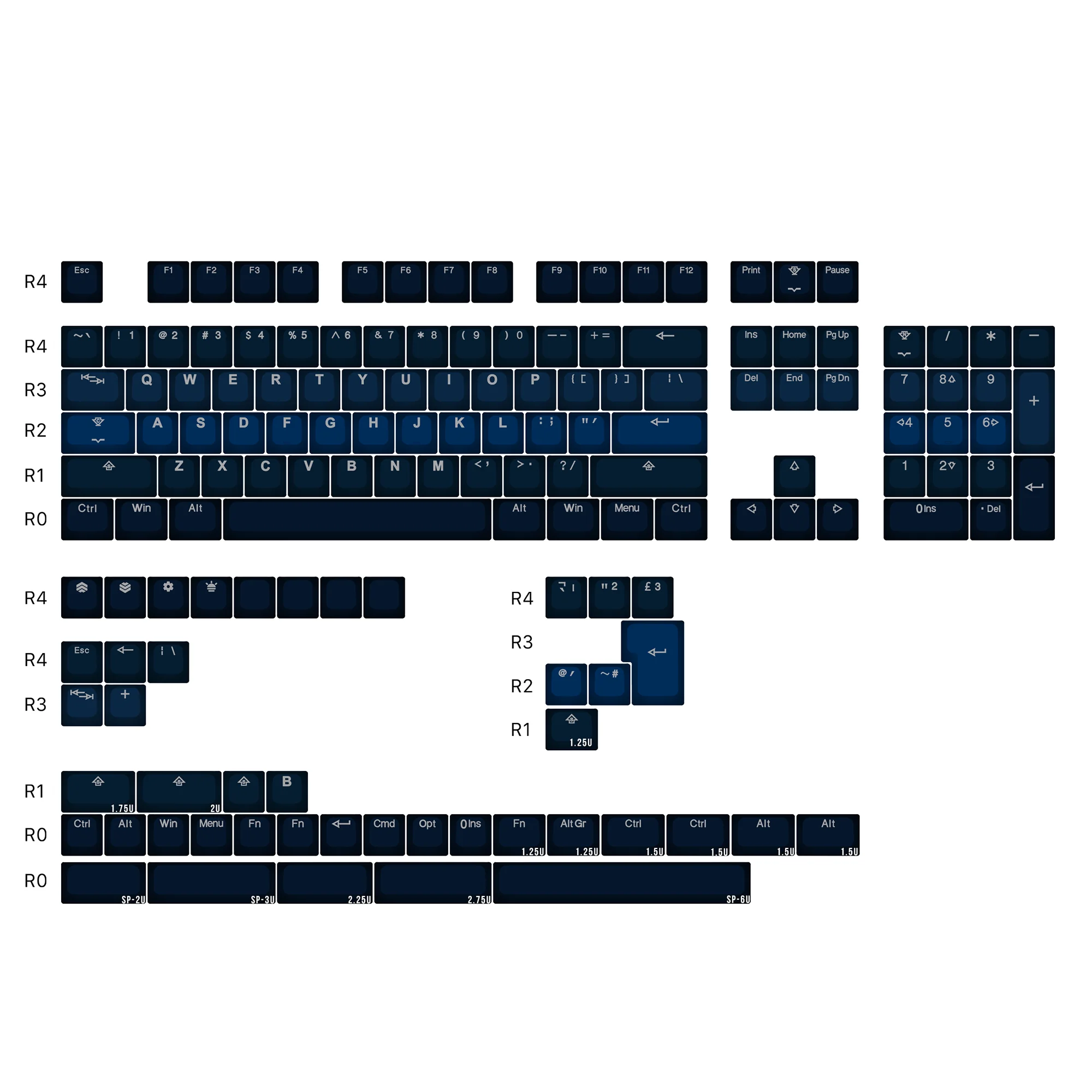Taihao Deep Galaxy BOBO Profile ABS Doubleshot keycaps for diy gaming mechanical keyboard bobo profile 1 1 - Pudding Keycap