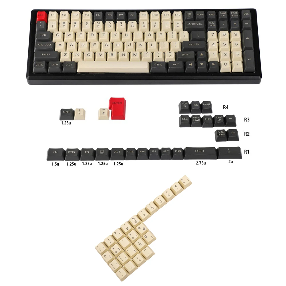 YMDK Laser Etched UK Italian Spain German ISO OEM Profile Thick PBT Keycap For MX Mechanical 1 - Pudding Keycap